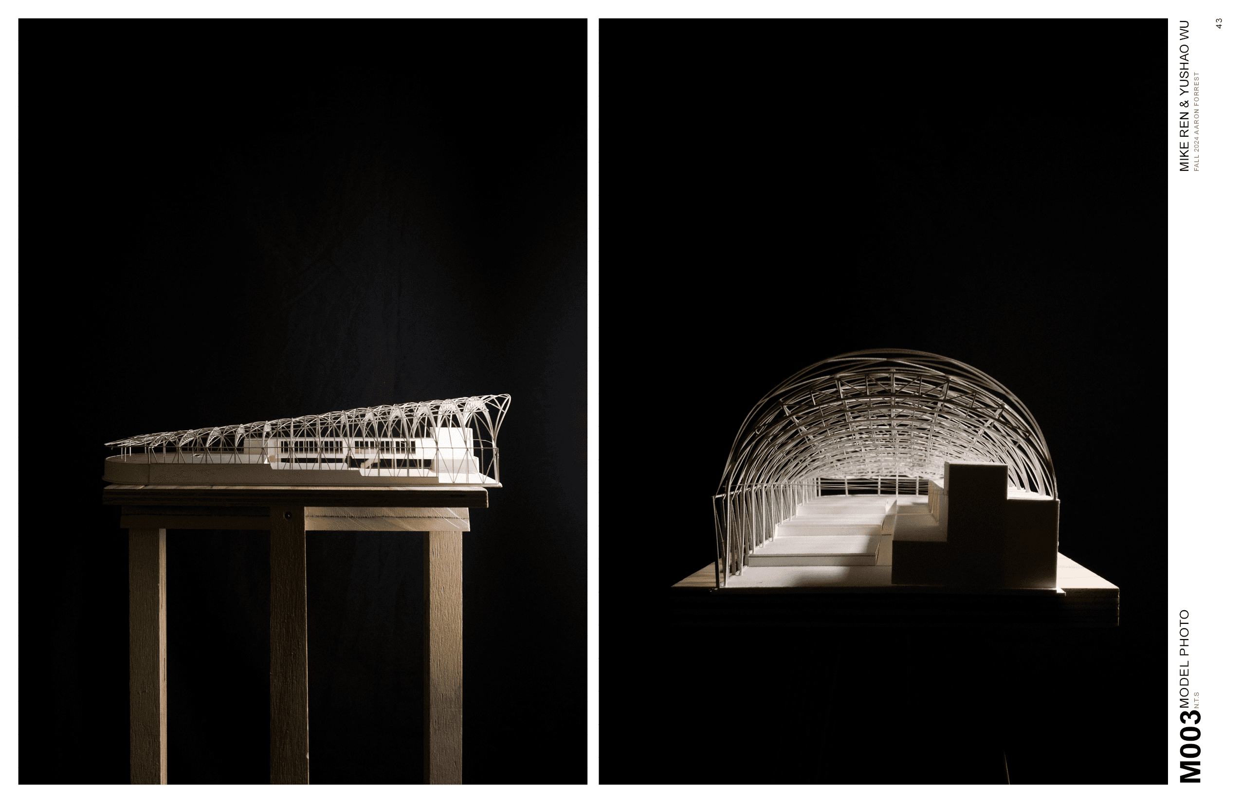 Sectional models — the lightweight roof over the concrete podium